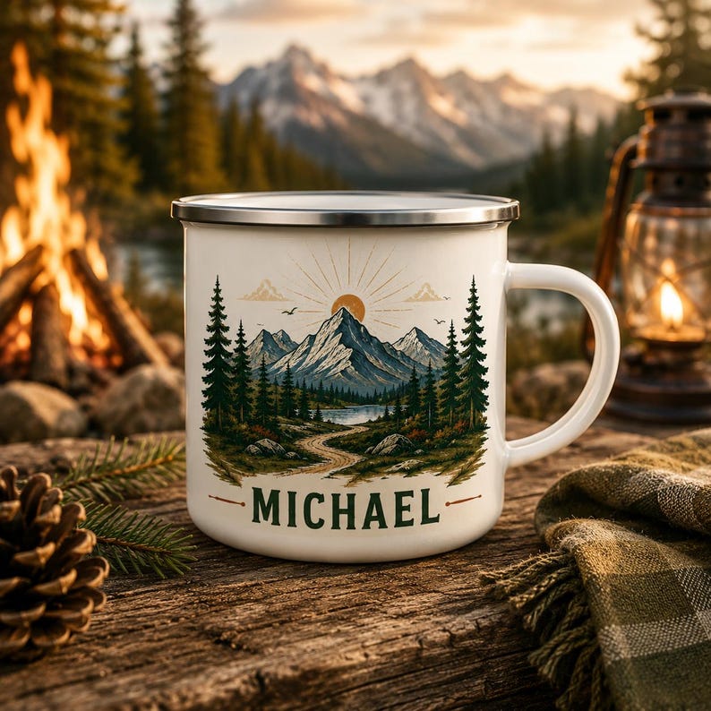 Personalized Mountain Enamel C - Outdoor Adventure Names 评论和价格