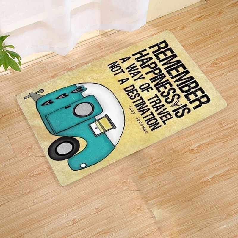 Camper Trailer Patterned Floor - Outdoor Adventure Names 评论和价格