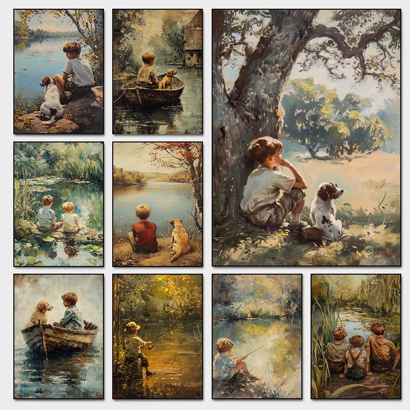 Vintage Boys Room Art Poster B - Outdoor Adventure For Kids 评论和价格